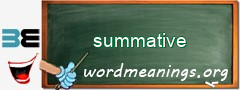 WordMeaning blackboard for summative